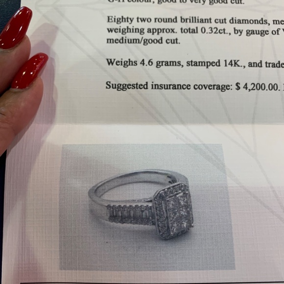 Halo 14 ct White gold diamond ring - Picture 10 of 10